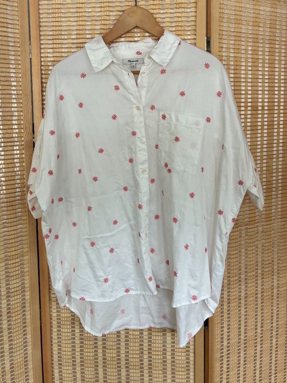 Madewell Embroidered Button down shirt Sz XL